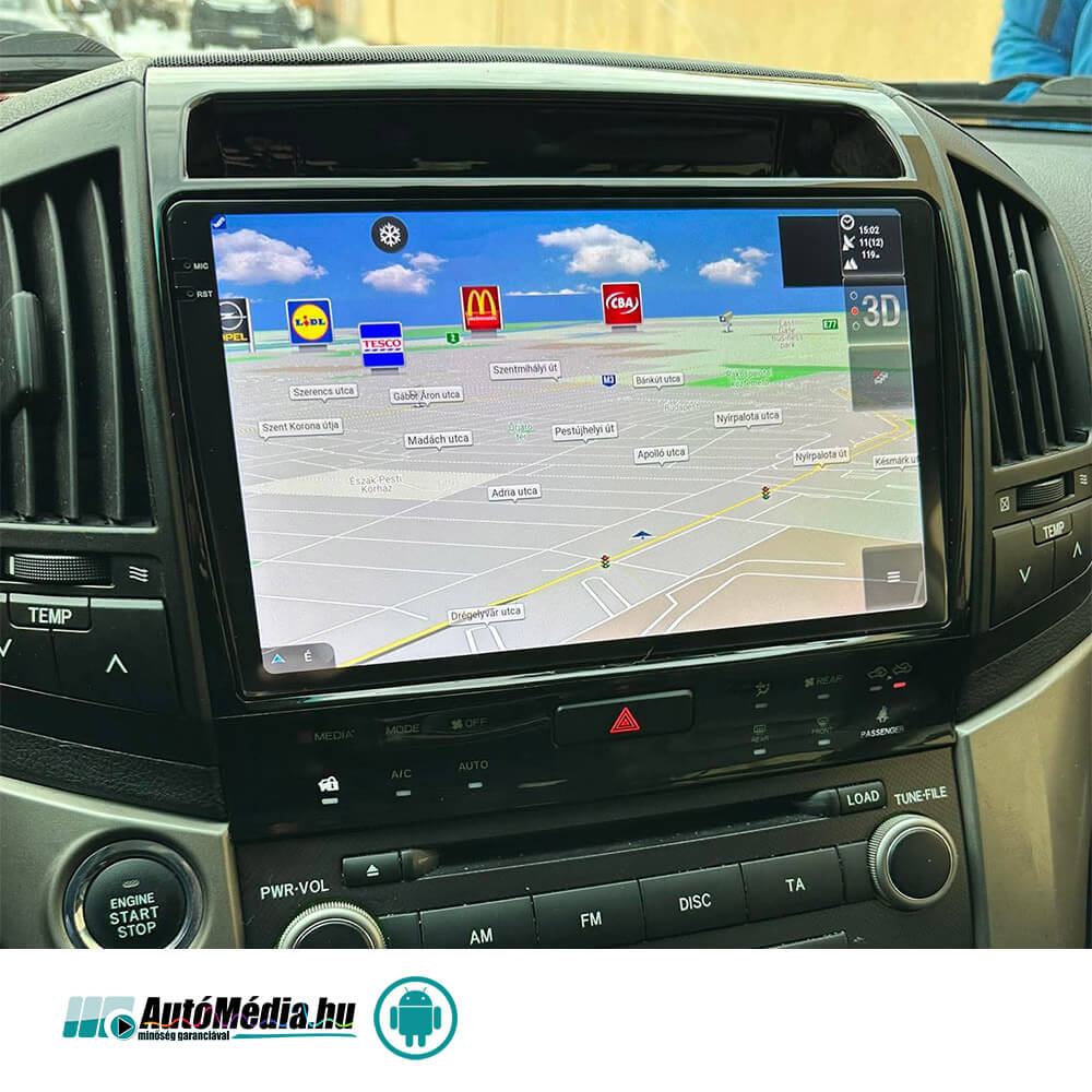 Toyota Land Cruiser 200 Gyári Megjelenésű ANDROID Multimédia (TOYOTA LC200 2007-2017) Magyar nyelvű GPS Navigáció, Fejegység (4G SIM + CARPLAY) 2 ÉV Garancia - Image 3